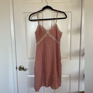 Birdies Blush Lace Slip Dress